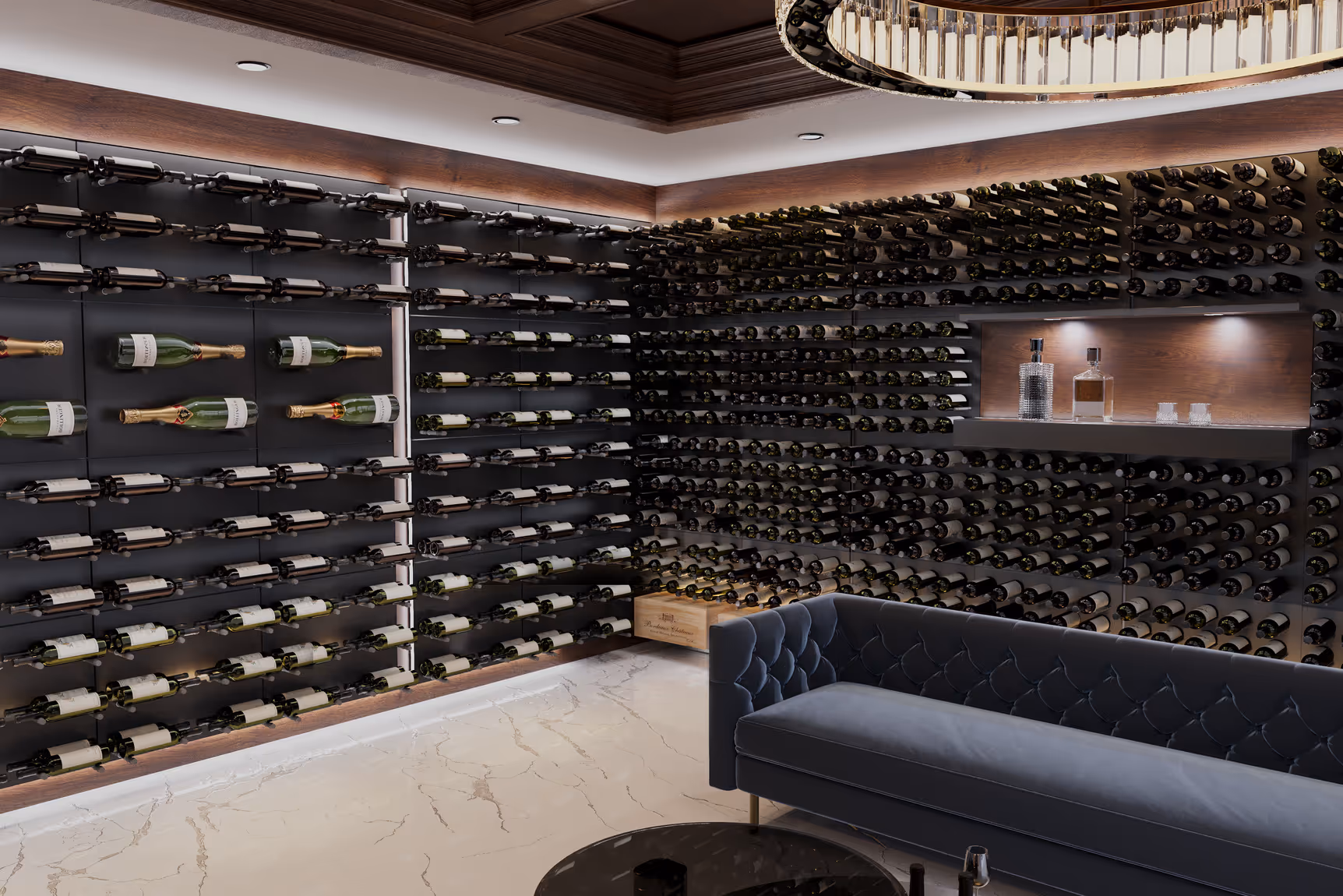 6739bdb455e14a019c6e5c41 6739bc2cf0694f8a0b51c174 3 Feature Wall Panels Black Oak Modern Chic Wine Room 20(2)