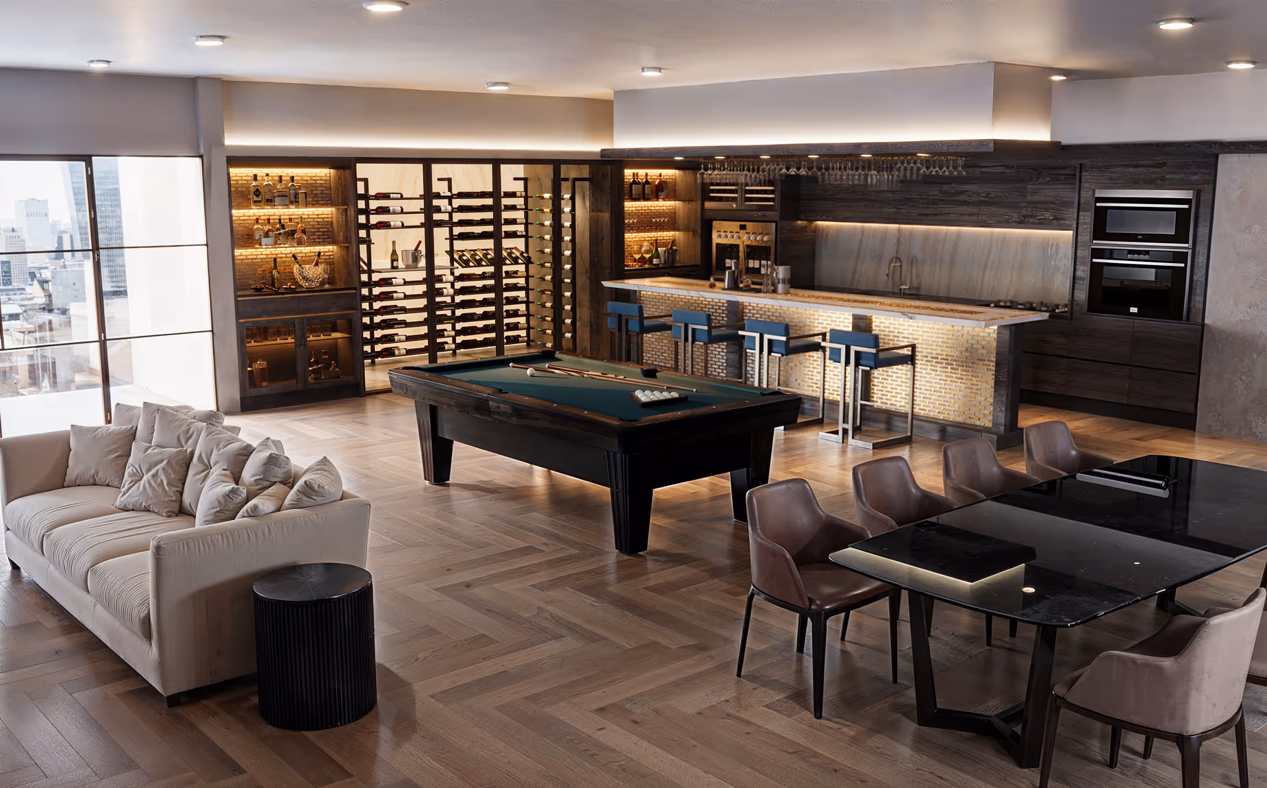 673a7343d94ed0bf05cce62b 673a73293d717f1dc16e591d 2 Linear Series Wine Shelving Games Room Contemporary Kitchen With Wine Room 20(3)