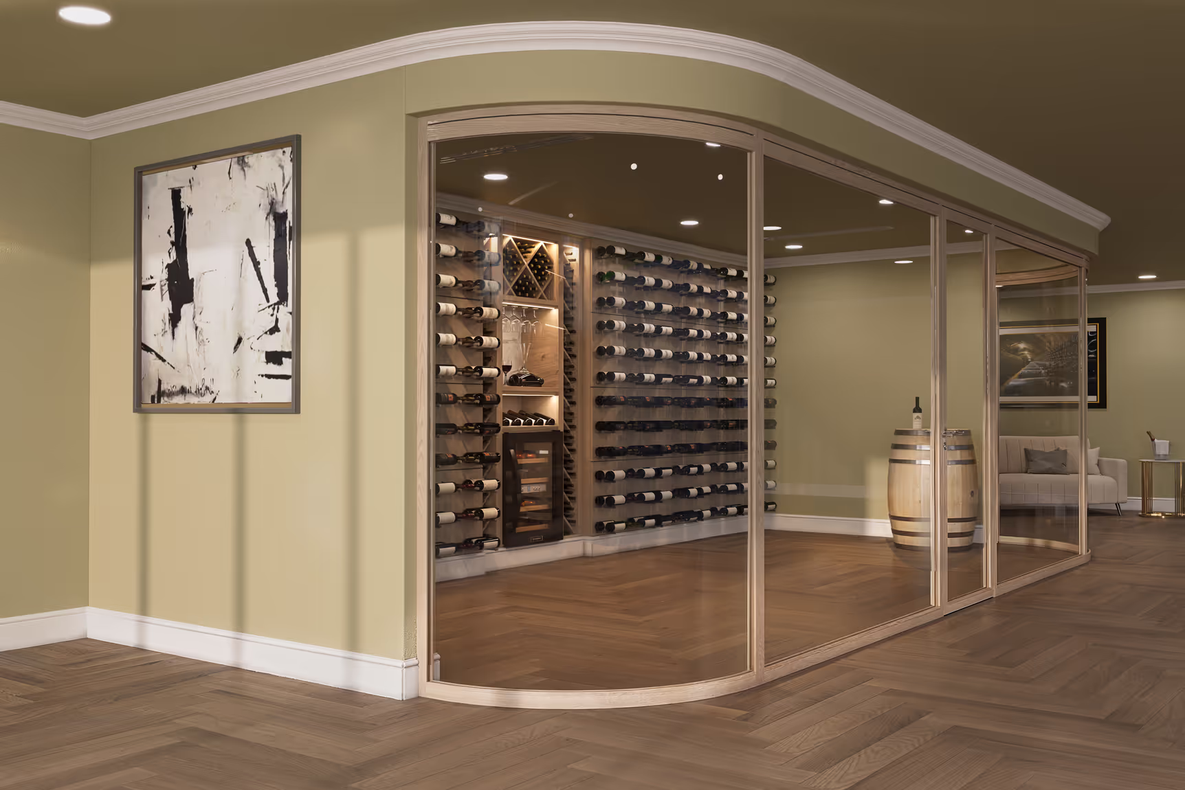 673adb242e87c1229a555682 673ada3344a5a7c876c5a10d 4 Feature Panels Traditional Room Curved Oak Framed Glass Wall 20(1)