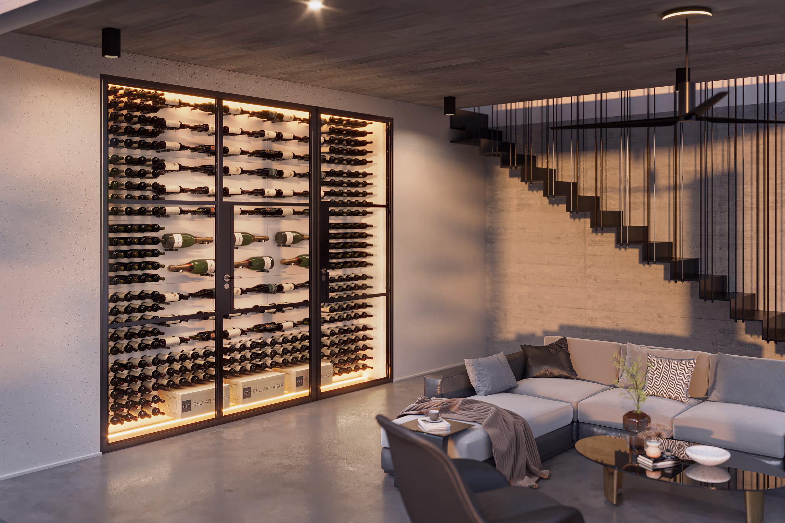 6746cb02797228be2c238eeb 6746cae2227da381bfc99fcf 1 Feature Series Wine Wall White Wall Panels Black Pegs Crittall Style Doors 20(1)